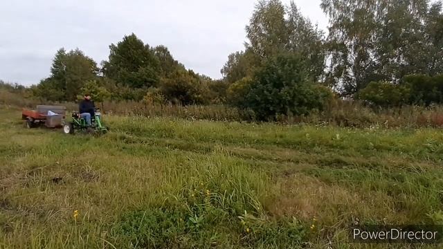 заготовка дров (валежника) на мотоблоке с передним адаптером