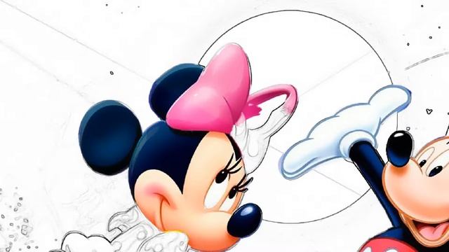 Раскрашиваем Микки Маус и Минни Маус Любовь Дисней Волшебная Раскраска