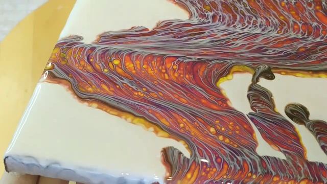 Fluid Art: Как использовать старый холст для новой картины. Жидкий акрил.
