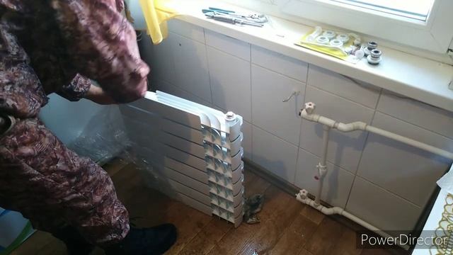 #алюминиеваябатарея Течь алюминиевой батареи. Замена на биметал.