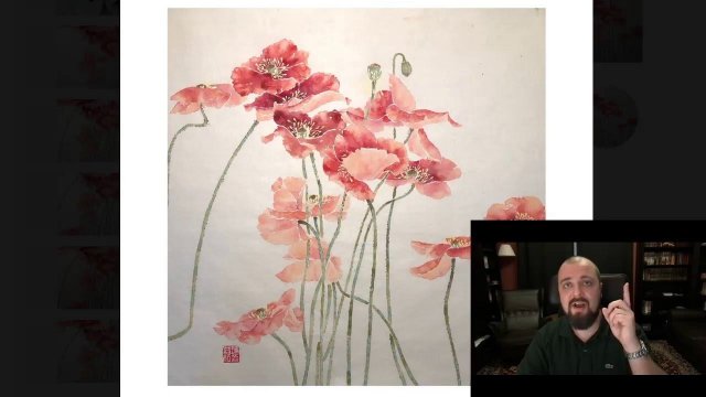 Рисуем маки могуфа и чашечки и вазочки се-и