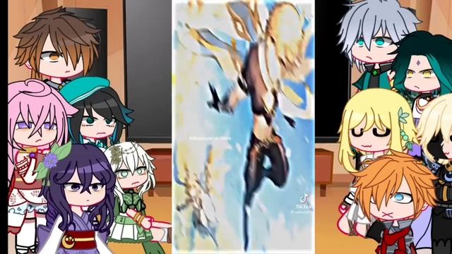 Archons and some characters react to Traveler || Male MC || Genshin Impact || Gacha Neon ||