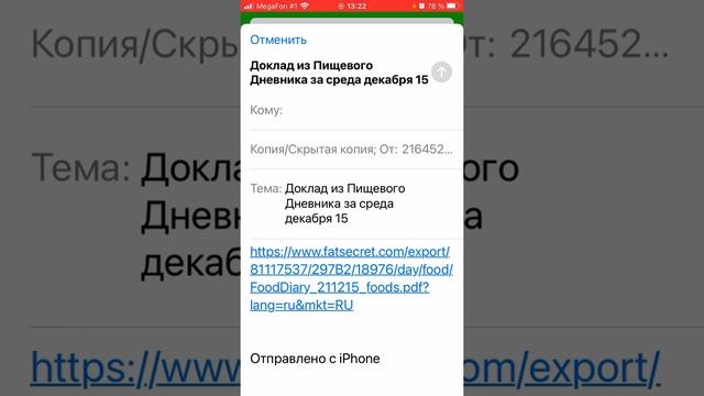 ФатСикрет. Выгрузка отчета. Айфон