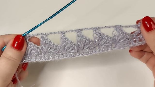 В ПЕРВЫЙ РАЗ вижу такой узор крючком! Шикарный получится палантин! (вязание крючком для начинающих)