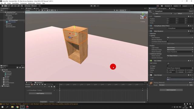 Анимация в Unity,взаимодействие с объектами ,как создать игру