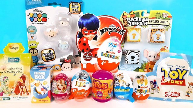 СЮРПРИЗ MIX! Леди Баг, TSUM TSUM Disney, Тролли, Простоквашино, Феи Winx Unboxing Kinder Surprise