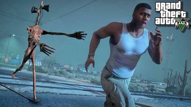ГОЛОДНЫЙ СИРЕНОГОЛОВЫЙ ОХОТИТСЯ НА МЕНЯ В ГТА 5! SIREN HEAD SCP ОБЗОР МОДА GTA 5! ГТА 5 МОДЫ MODS