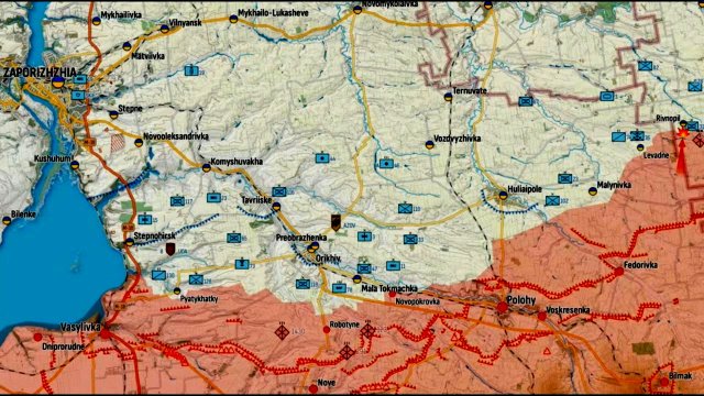Анимированная карта боевых действий в Запорожской области с 1 по 30 июня 2023 года