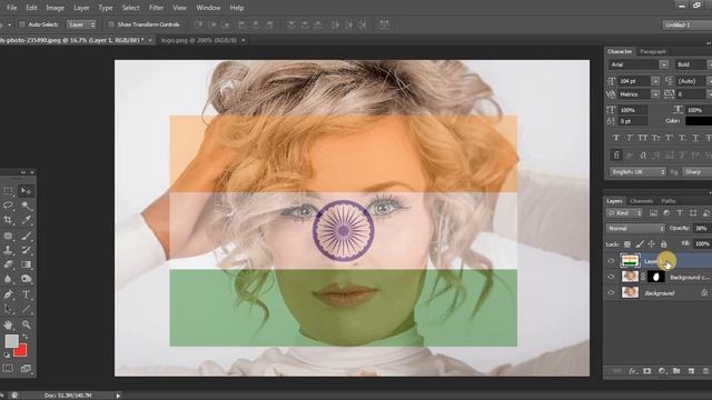 How to make Indian flag in Photoshop | Indian flag face painting in Hindi | Clipping mask Photoshop