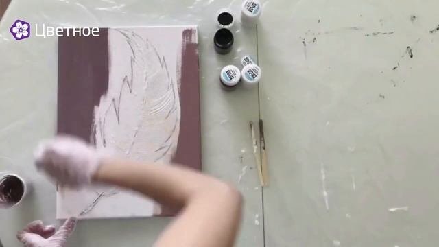 Набор для рисования с поталью и текстурной пастой «Золотое перо» RELAX ART BOX