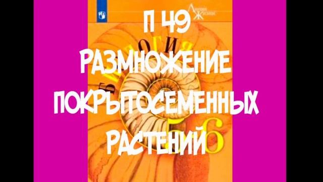 БИОЛОГИЯ 5-6 КЛАСС П 49 РАЗМНОЖЕНИЕ ПОКРЫТОСЕМЕННЫХ РАСТЕНИЙ АУДИО / ВИДЕОУРОК ПО БИОЛОГИИ
