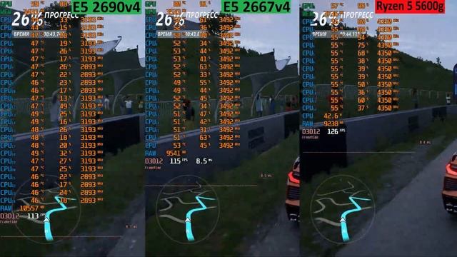 E5 2690v4 vs E5 2667v4 vs  Ryzen5 5600g с RTX 3060.