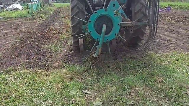 Уборка картофеля, самодельная копалка , роторная картофелекопалка самодельная