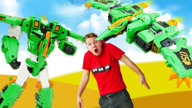 Видео игры битвы - Летающий Робот Трансформер GEOMECHA Птерашторм! - Новые игрушки для мальчиков