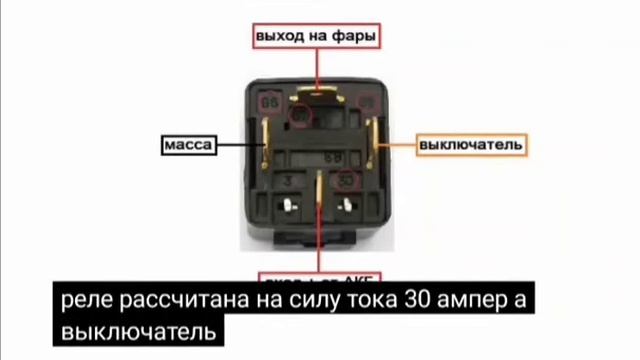 схема подключения дополнительных фар через реле