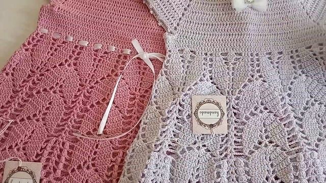 Детское вязаное платье крючком