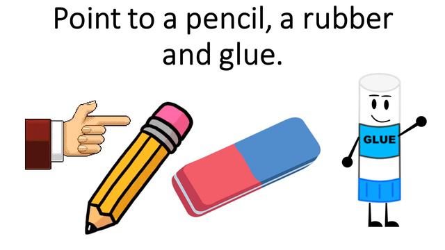 Academy Stars 1 Pencil, rubber and glue!song unit 2