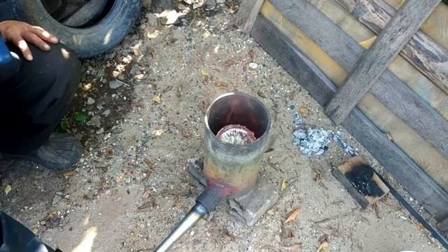 Плавка алюминия. Отливка заготовки шкива на сверлильный станок