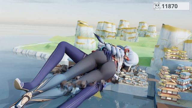 Shenhe & Yelan's Loving Embrace Giantess Genshin Impact Animation