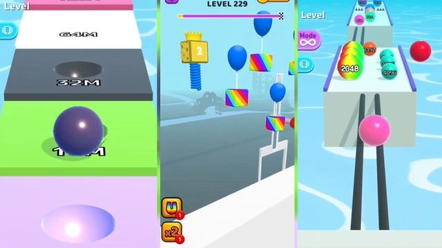 [[ 32Q ]] Happy Cube 2048 vs Ball Run 2048 & INFINITY MODE vs Ball Run Infinity gameplay walkthroug