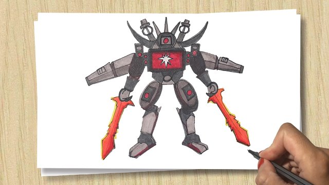 Рисуем Модернизированного ТВ Мена3.0 СкибидиТуалет с мечами_How to draw TITAN TV Man Skibidi Toilet