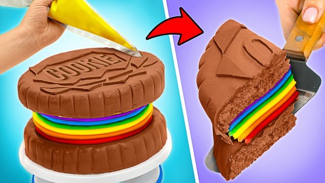 Готовим и украшаем аппетитный и необычный торт 🌈🎂