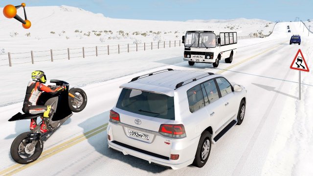 ЗИМНИЙ МОТОСЕЗОН! ВЫЕХАЛ НА МОТОЦИКЛЕ В ГОЛОЛЁД _ BeamNG.drive (720p)