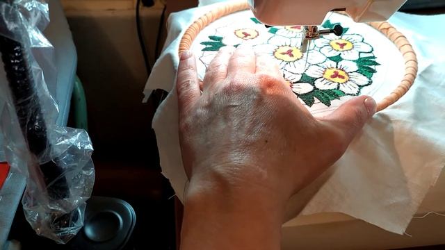 вышивка на машинке Janome, первая работа