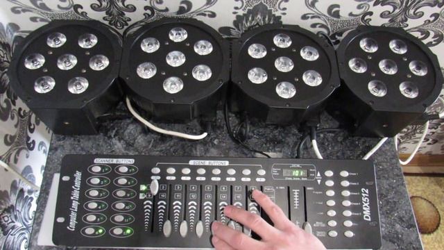 PAR 7x18W Обзор световых приборов и подключение к DMX контролеру