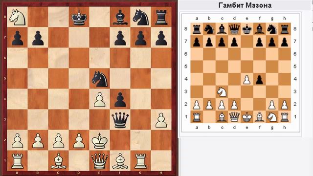 Ловушки в дебюте.  Королевский гамбит, гамбит Мэзона