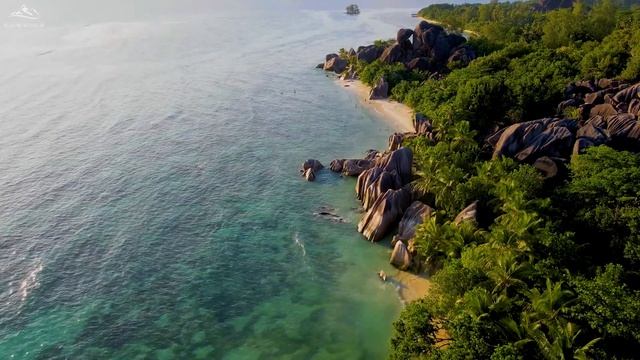 FLYING OVER SEYCHELLES (4K UHD) - Amazing Beautiful Nature Scenery with Relaxing Music 4K VIDEO UHD