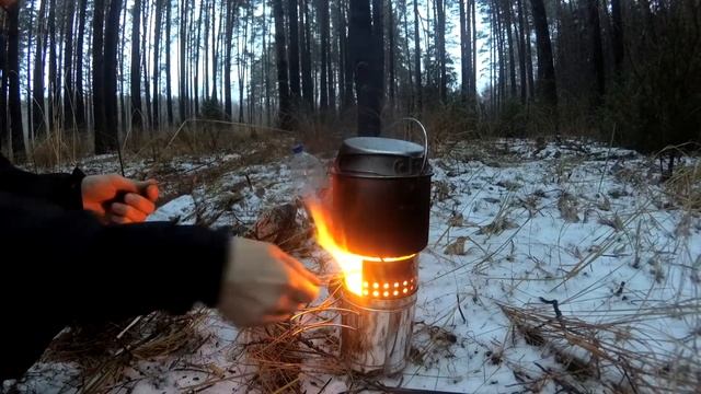 Турбо-печка PS600Т Тест в сыром лесу