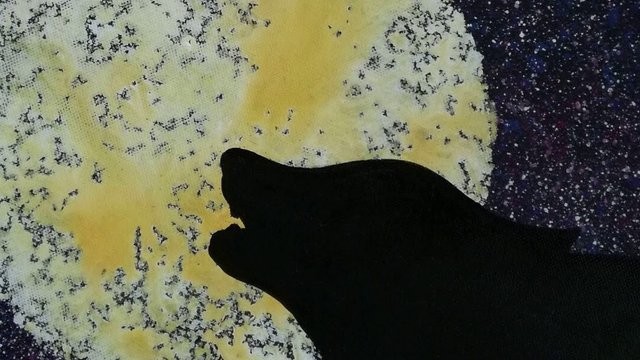 14. Как сделать фон при помощи набрызга. Рисуем силуэт волка