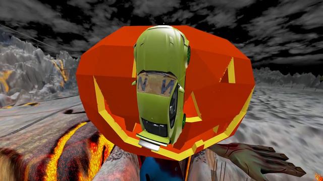 Как победить огромную ЗОМБИ-ТЫКВУ? Гоша и Чич крушение машин в игре Бименджи Драйв. Dr,Gosha.