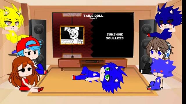 Fnf react to Sonic.exe 3.0 cancelled build mod part 1! (Gacha club)