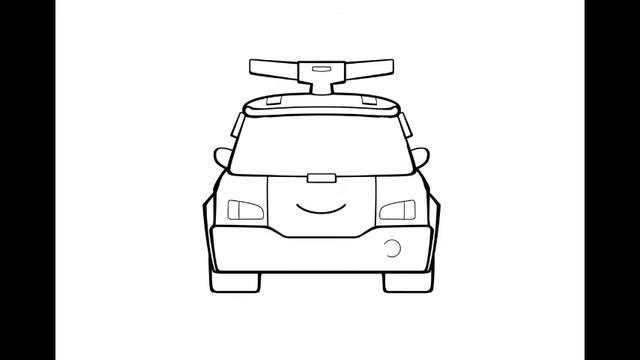 Как нарисовать Робокар Поли. Раскраска Робокар Поли для детей