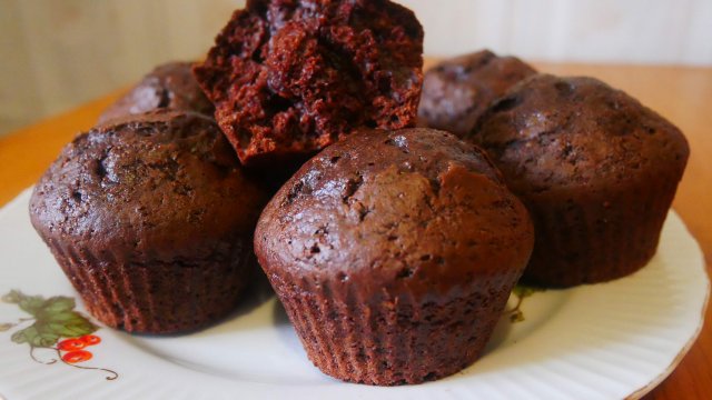 Шоколадные кексы на КИПЯТКЕ Вкусный и быстрый рецепт кексов в силиконовых формочках