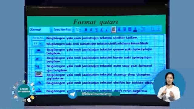 6 klass Informatika Wordta tekst jajıw qaǵiydaları