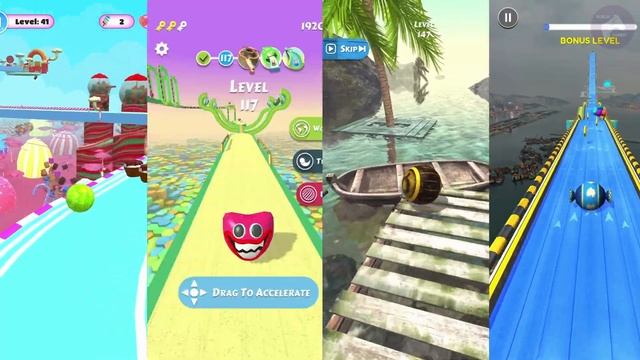 Candy Ball Run vs Action Balls vs Rollance vs Going Balls - All Levels Gameplay(IOS, Android)