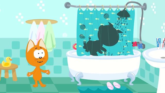 Попу мыть   Котёнок Котэ \  Учим ребёнка мыться \ Песенка мультик для детей #1