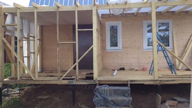 Наша дача/ строительство веранды/ утепление каркасной веранды/ легкие перекусы