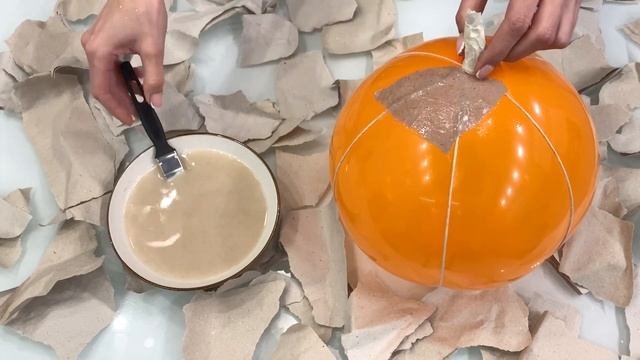 Тыква Папье маше своими руками на Хэллоуин