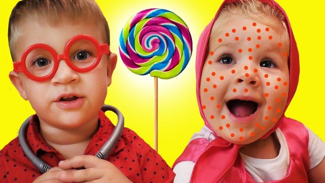 ✿ Маша и Медведь ВРЕДНЫЕ КОНФЕТЫ Играем в Доктора Masha and the Bear Новые Серии Маша и Медведь 2016