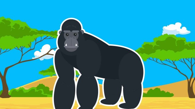 Дикие Животные Африки. Про Гориллу Мультик для Детей Развивающий Мультфильм Дикие Животные для Детей