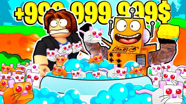 ПОСТРОИЛ САМУЮ КРУТУЮ в МИРЕ МОЙКУ КРЫС! НУБ И ПРО ВИДЕО ROBLOX Rat Washing Tycoon