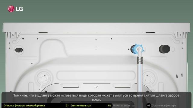 Как самостоятельно очистить фильтр залива воды в стиральной машине LG