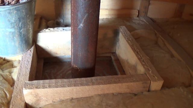 24.05.2020 Чердак бани, керамзит для трубы печки