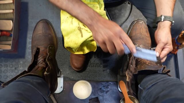 BEST SHOE SHINER?! | ANGELO SHOE SHINE ASMR