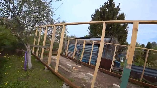САРАЙ 9х3 СВОИМИ РУКАМИ. Всё строительство за 30 минут.