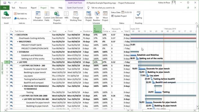 Tutorial - How to create a planned percentage (% Planned) field in Microsoft Projects.